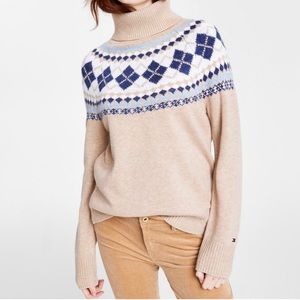 Tommy Hilfiger Argyle Fair Isle Turtleneck Sweater